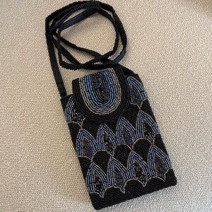 BREADED Elegant Black and Blue Evening Bag